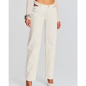 SER.O.YA Christy Cut Out Jeans White